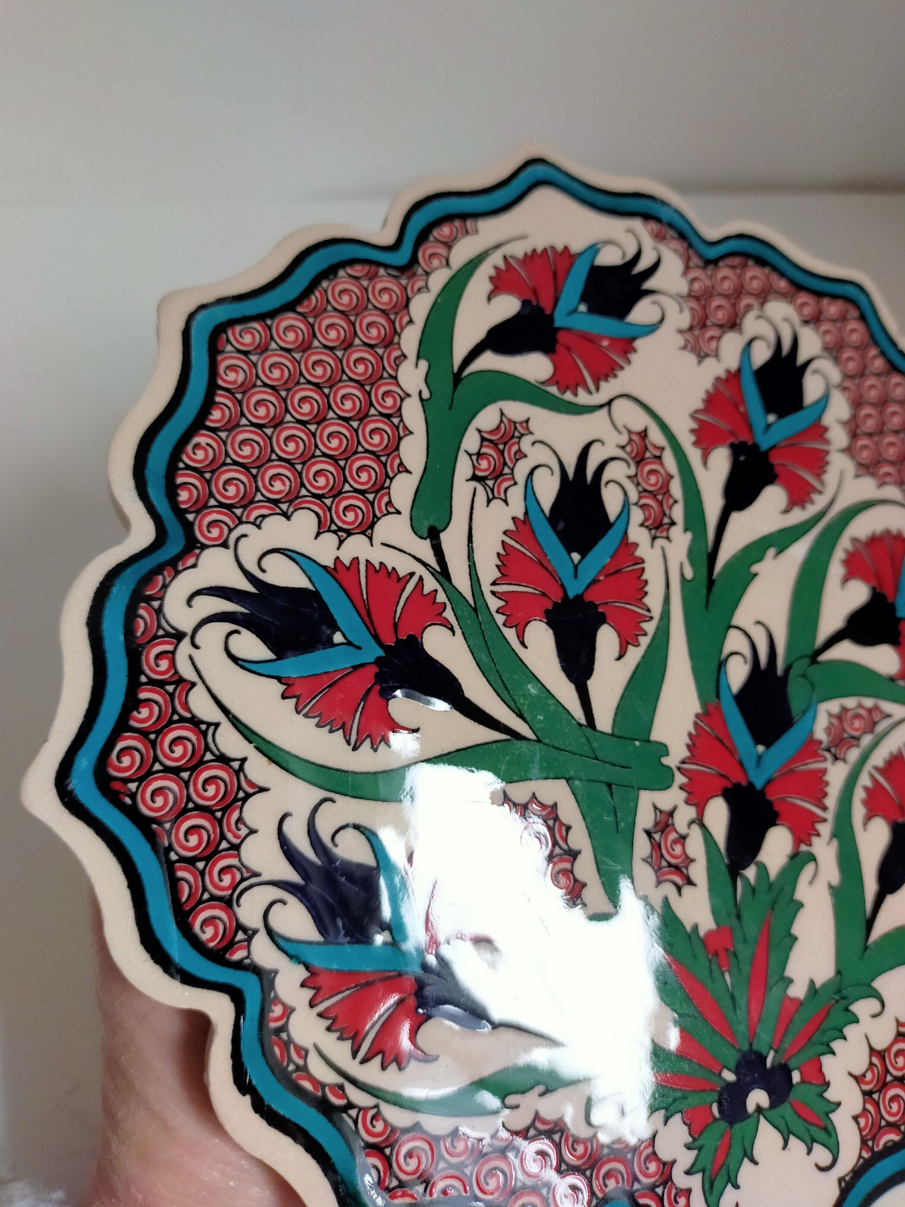 Flowery turkish trivet table mat
