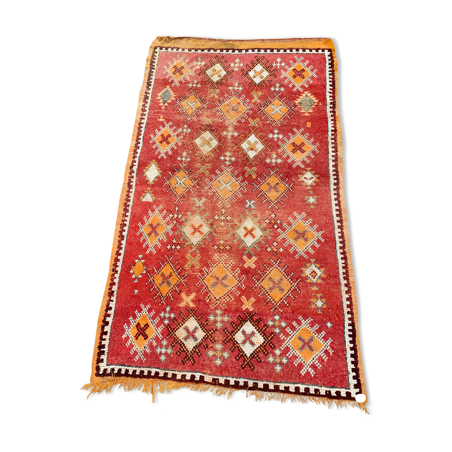 Old orange kilim carpet
