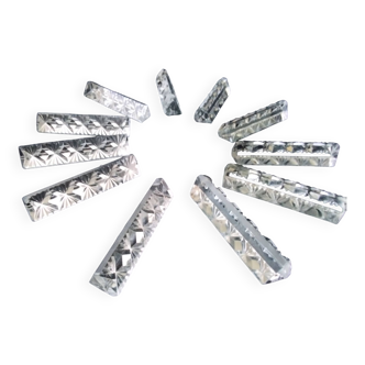 Coffret de 11 porte couteaux en cristal de Hongrie  Forme Triangulaire