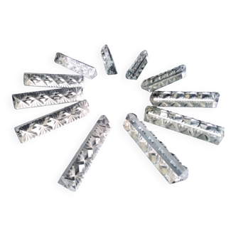 Box of 11 Hungarian crystal knife holders Triangular Shape