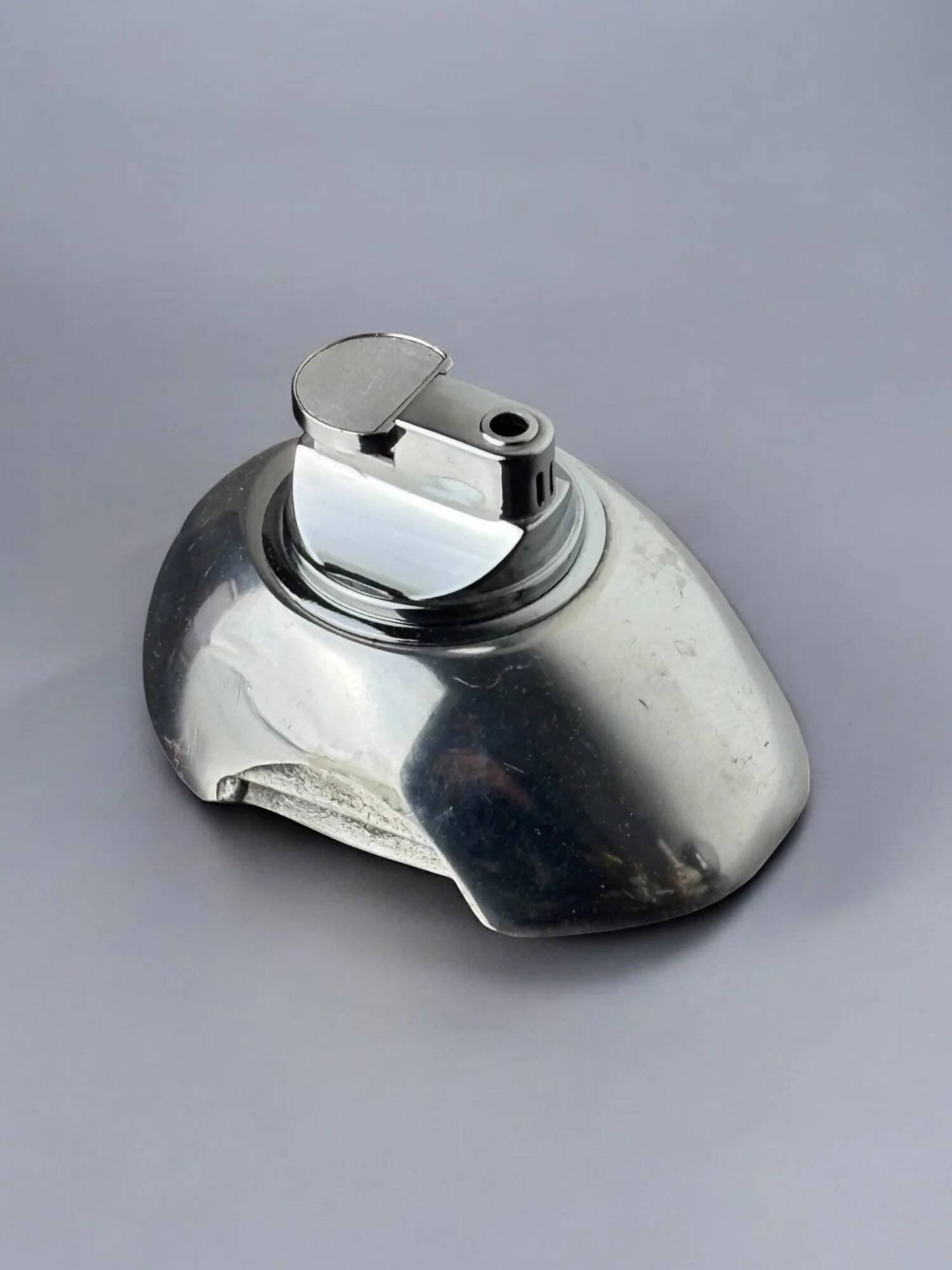 Brutalist lighter by Art3, solid aluminium, Spain, 1970s