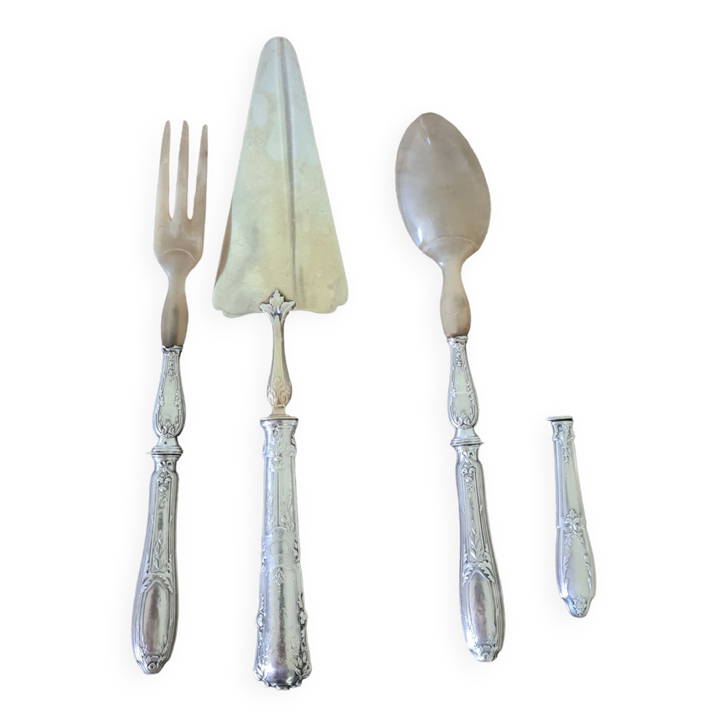 Couvert à Salade Argent Minerve Art Nouveau 1900