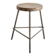 French Mid Century Wooden & Iron Stool by Pierre Jeanneret, 1950s