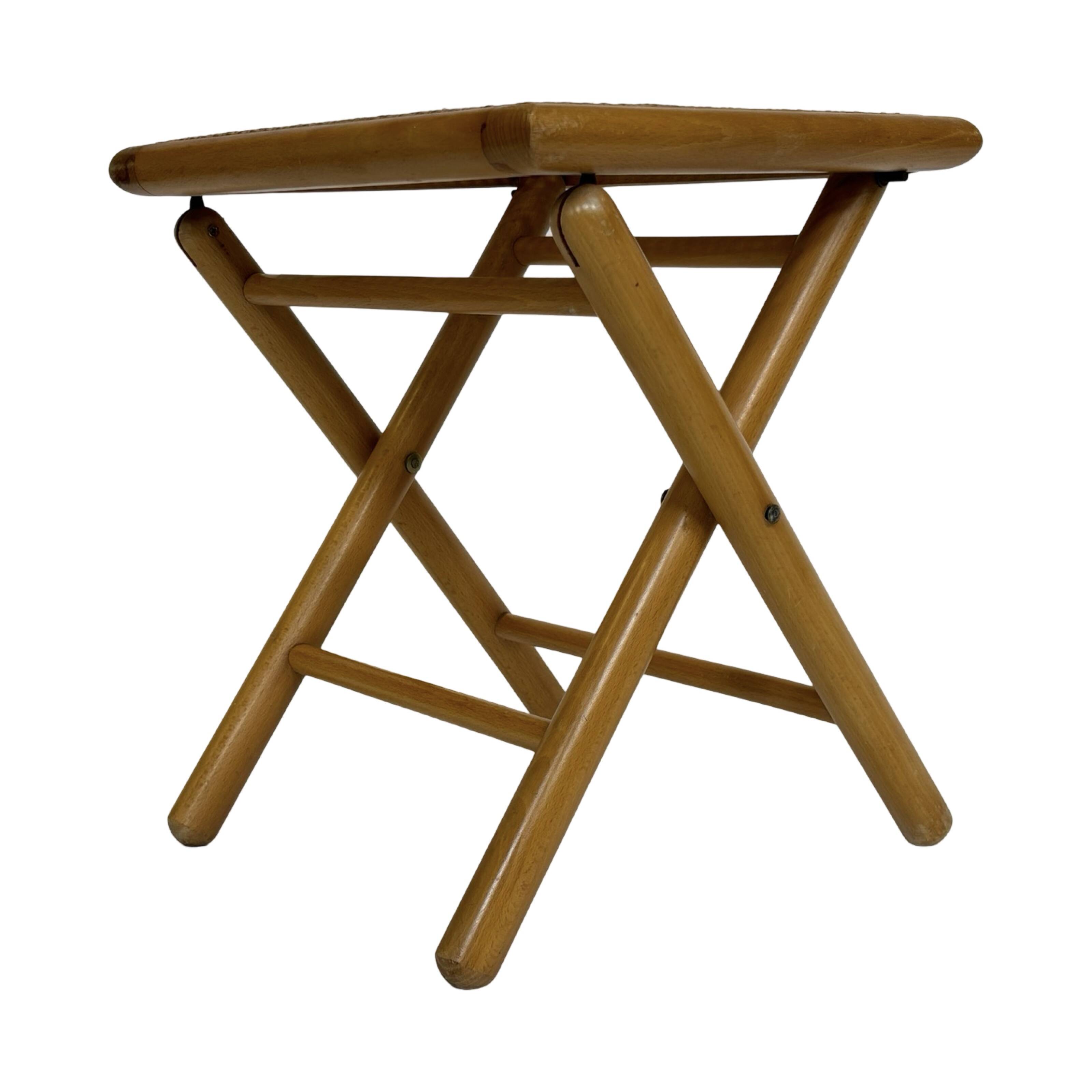 vintage side table stool thonet style webbing