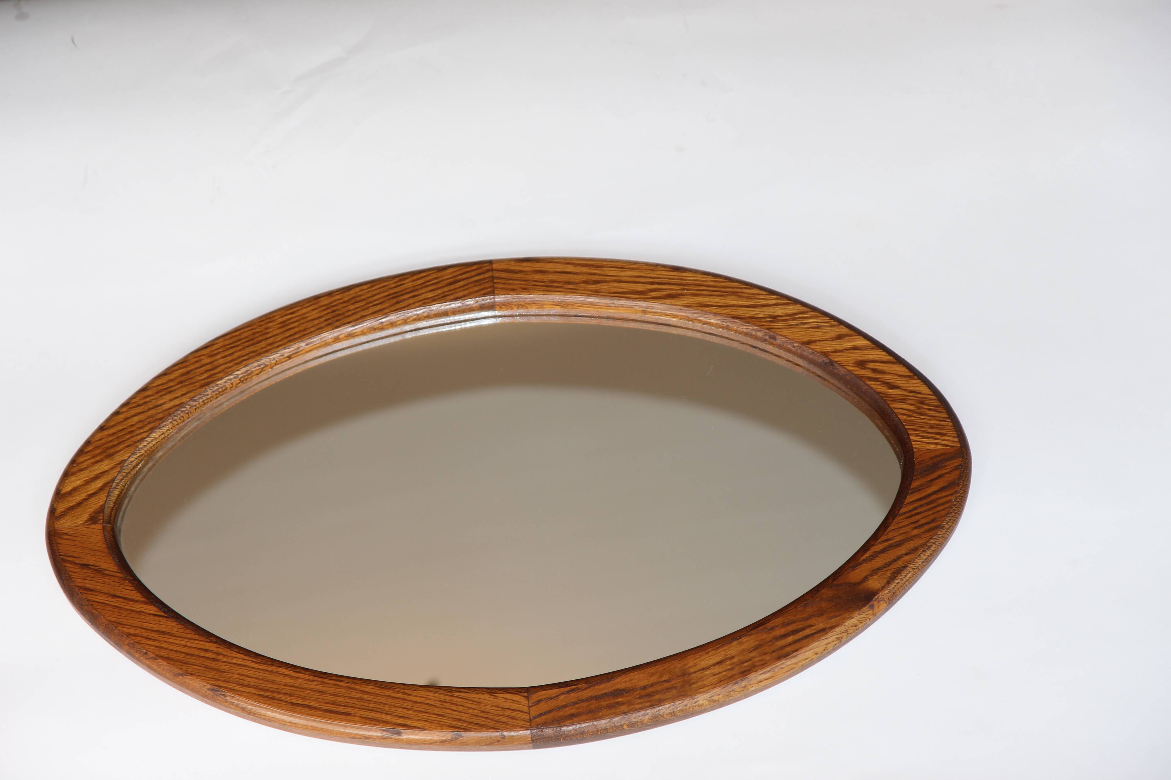 Danish oval teak mirror