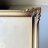 Cadre photo vintage art deco en métal doré laiton 20 cm x 15 cm verre convexe