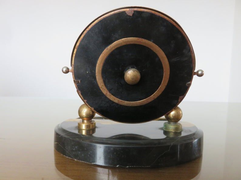 Perpetual Calendar "Mistral" art deco marble and brass 30 40