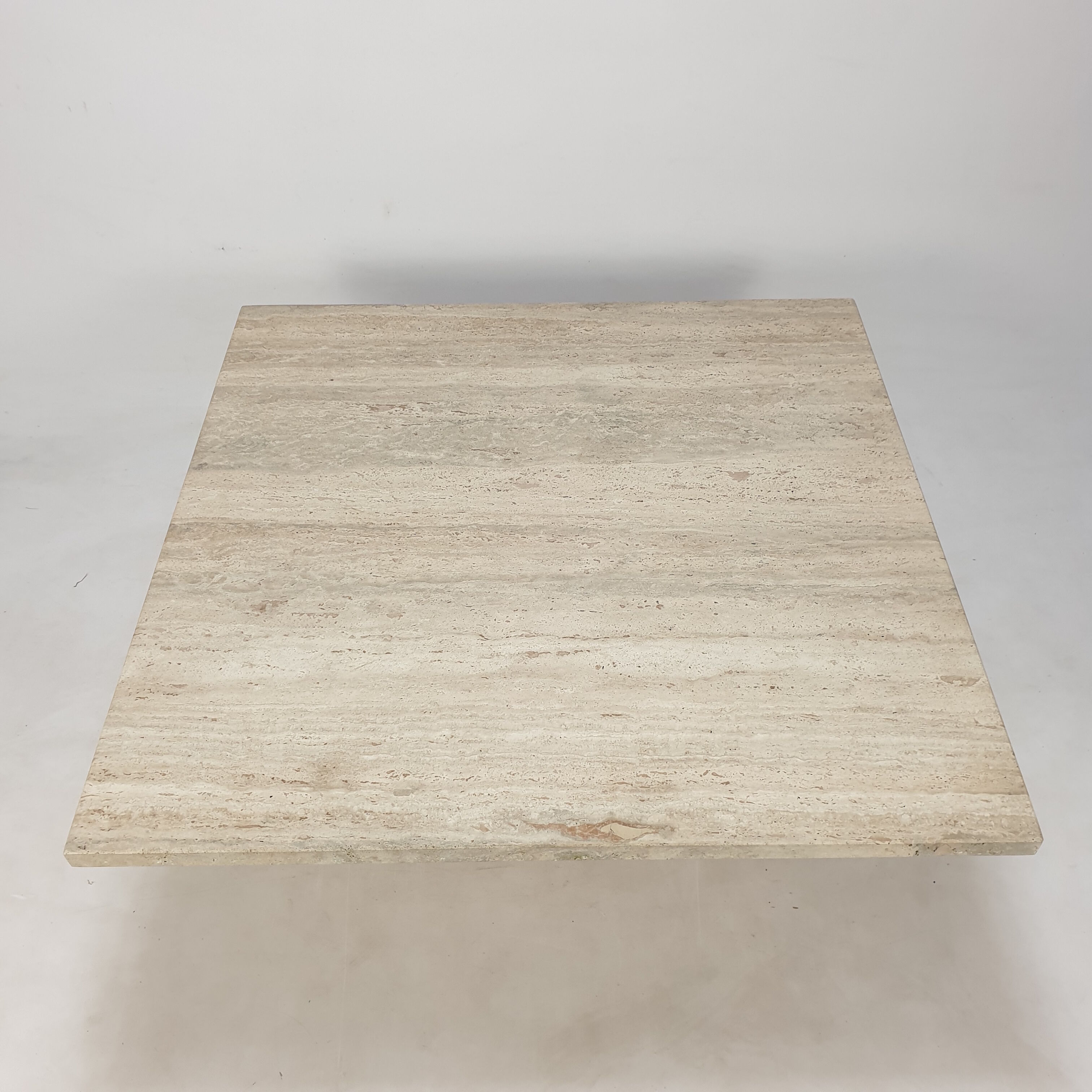 Italian travertine coffee table, 1980s