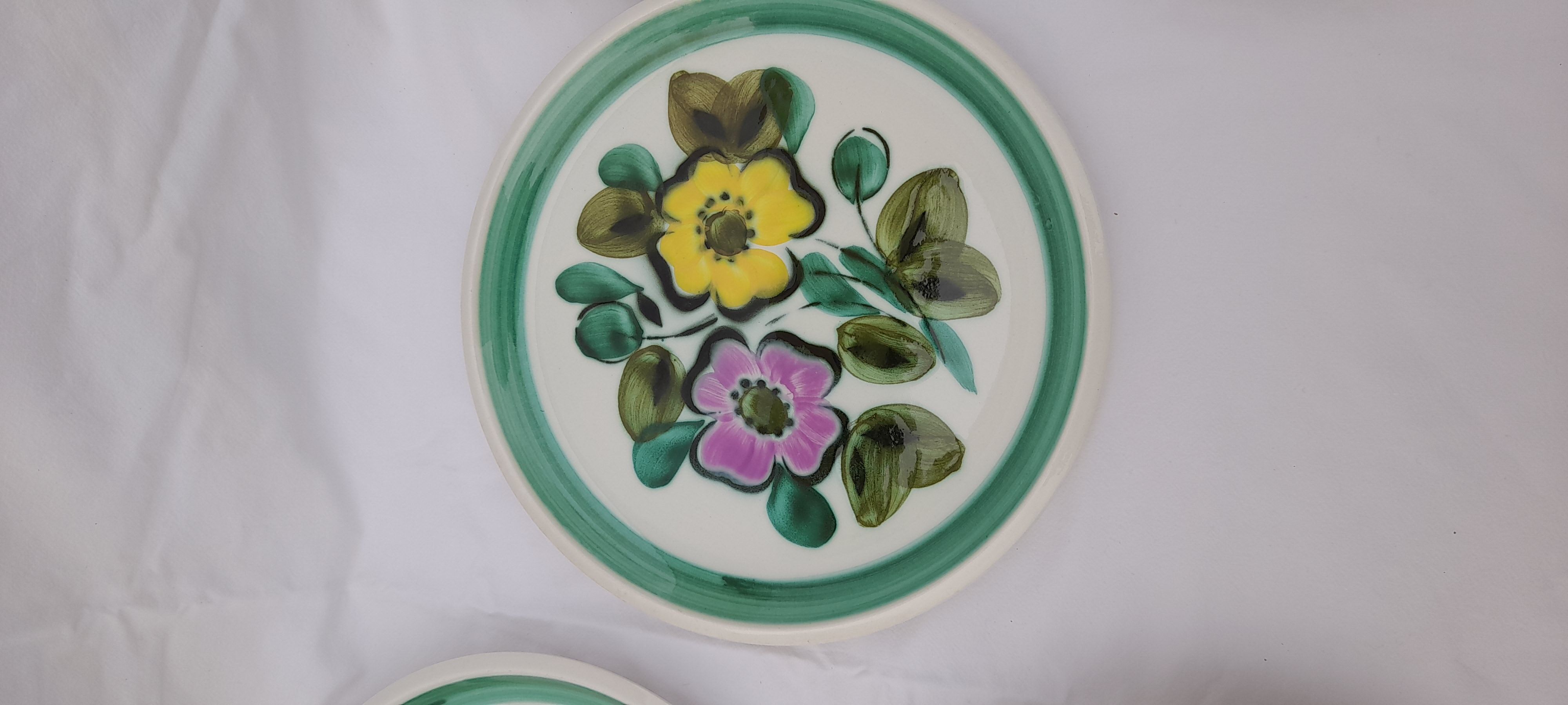 10 tiled dessert plates Boch Belgium