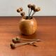 Vintage wooden aperitif picks