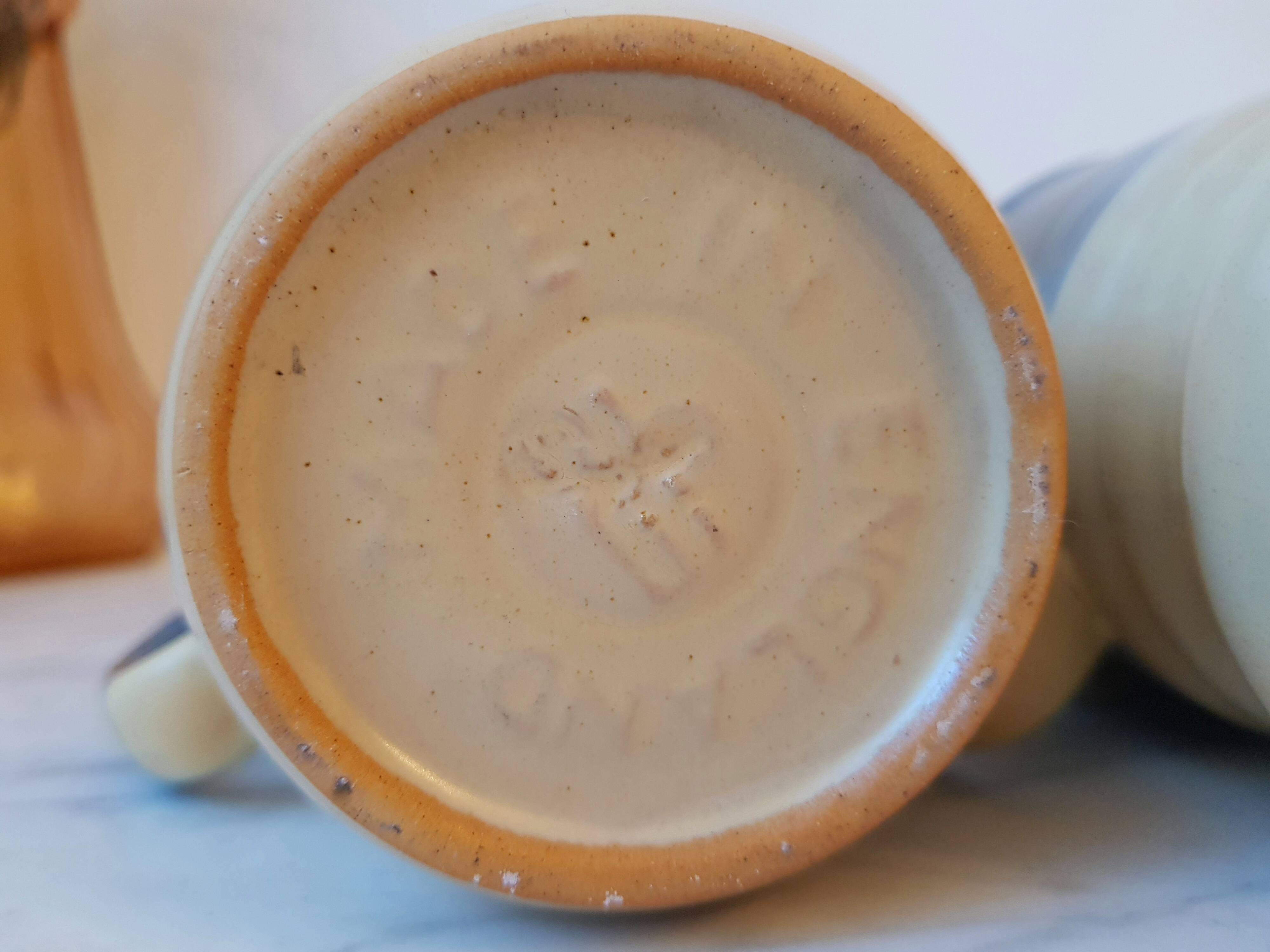 Duo of cups, handcrafted enamelled English stoneware mug. Nice size