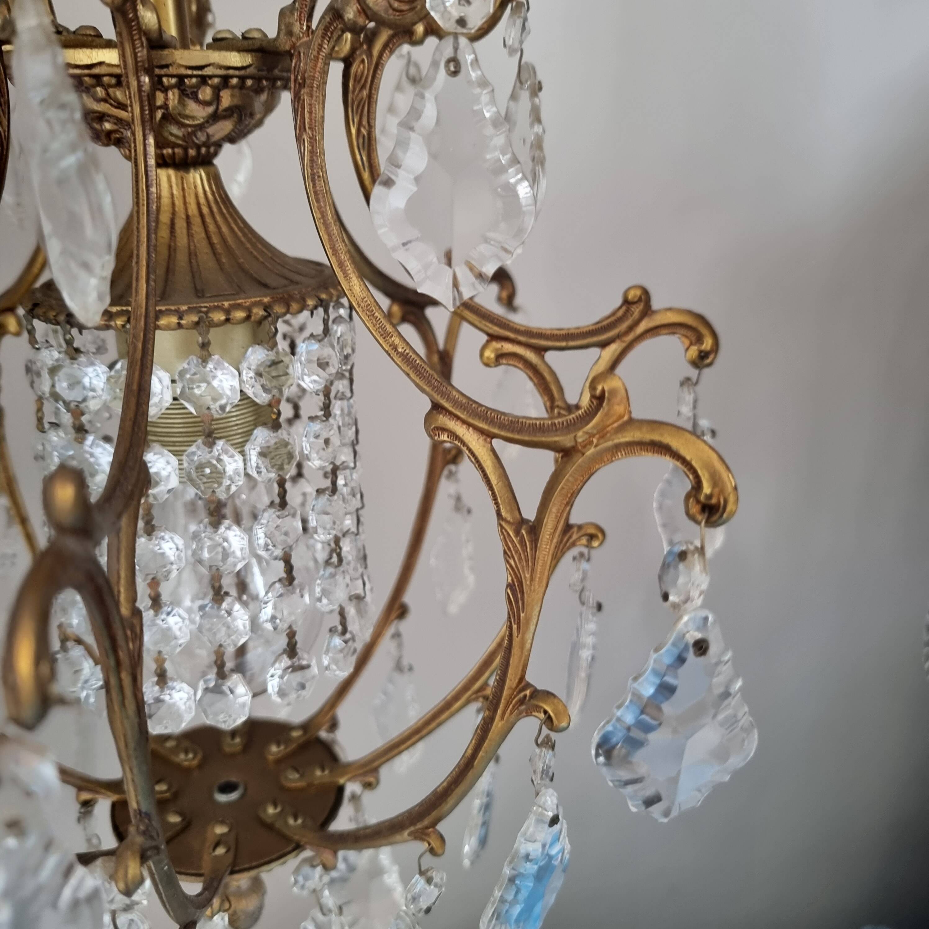 Authentic Peris Andreu chandelier, Valencia, Spain, 1950s, fully