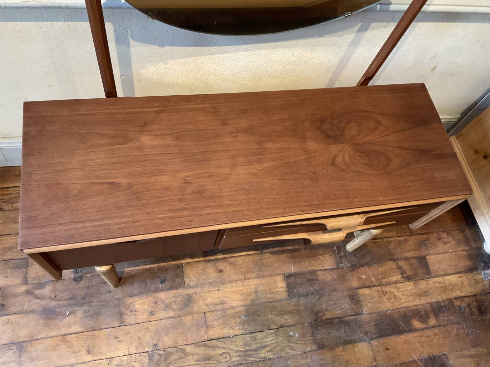 Vintage 1960s Danish Scandinavian dressing table chest of drawers with 2 drawers