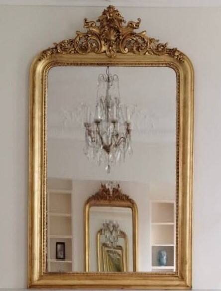 Large Louis Philippe Style Golden Mirror