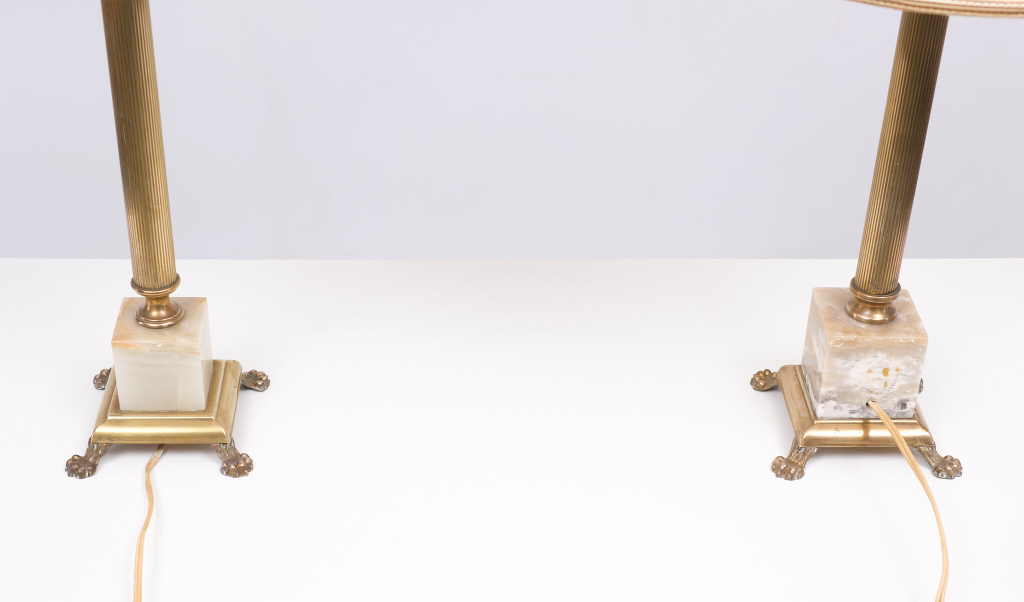 Two Classic Colum Table Lamps, 1960s, France