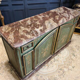 Buffet de chasse de style Louis XIV à double évolution en bois peint