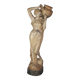 Sculpture céramique Femme et cruche ceinture opale Goldscheider vers 1900, 60 cm C155