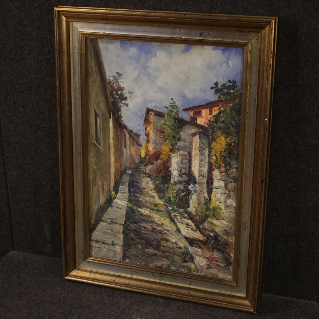 Italian landscape oil painting in Impressionist style