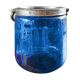 Old ice or biscuit bucket made of golden decor blue glass