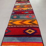 Old Turkish narrow Kilim Runner 250x44 cm shabby chic, vintage kelim