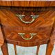 Old oval bedside table in rosewood marquetry Louis XV style