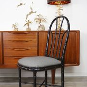 Lot of 4 Italian design chairs 70s - 80s in black laqué wood
