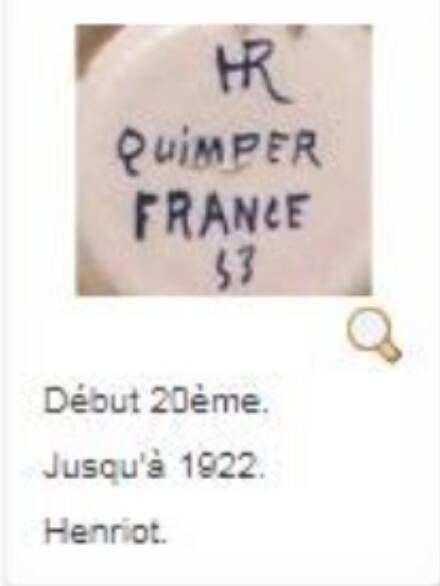 Antique plate signed HR Quimper