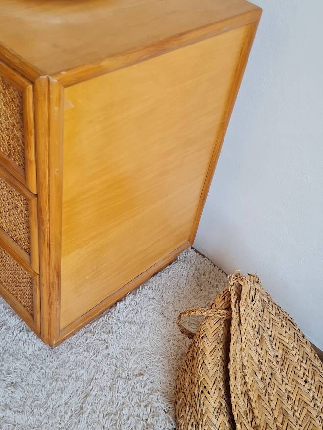 Rattan chest of drawers circa 1960s