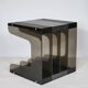 Space Age Vinyl Record Rack in Smoked Acrylic, 1970s