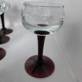 Port glasses with colored feet