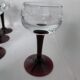 Port glasses with colored feet