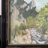 Paysage à l’huile post-impressionniste signé F. Gill