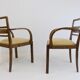Set of 2 Art Deco chairs in birch burl