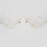 Pair of Ezan style glass wall lights from the 30s and 40s