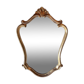 1950s rococo mirror in gilded stucco.
