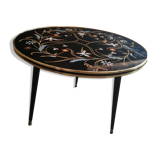 Tripod glass coffee table 1960