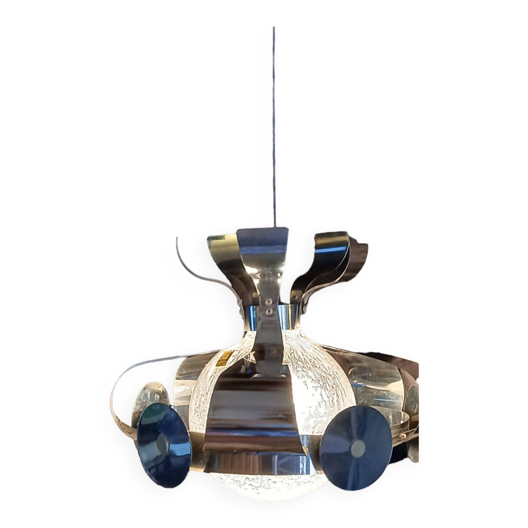 Lustre chrome  italien Space Art 70