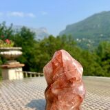 Hematoid Quartz Crystal Flame Sculpture