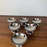 set of 6 stainless steel dessert bowls, 1970