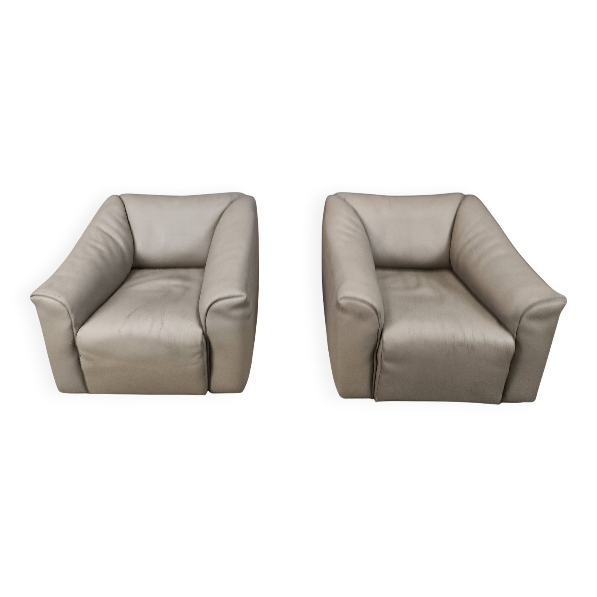 Vintage pair of D7 armchairs by Desede, 1970s