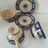 Trio of Ti-Bihan St Malo cups and saucers by Yvon Roy