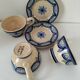 Trio of Ti-Bihan St Malo cups and saucers by Yvon Roy