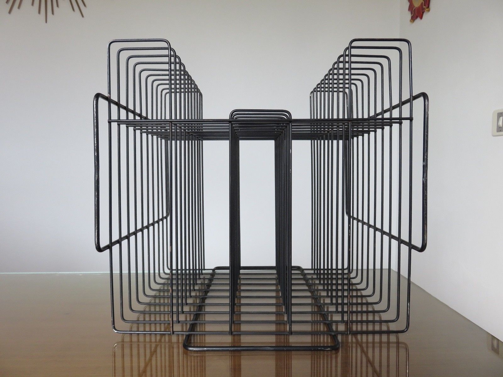 Vinyl rack in black painted metal  1960s