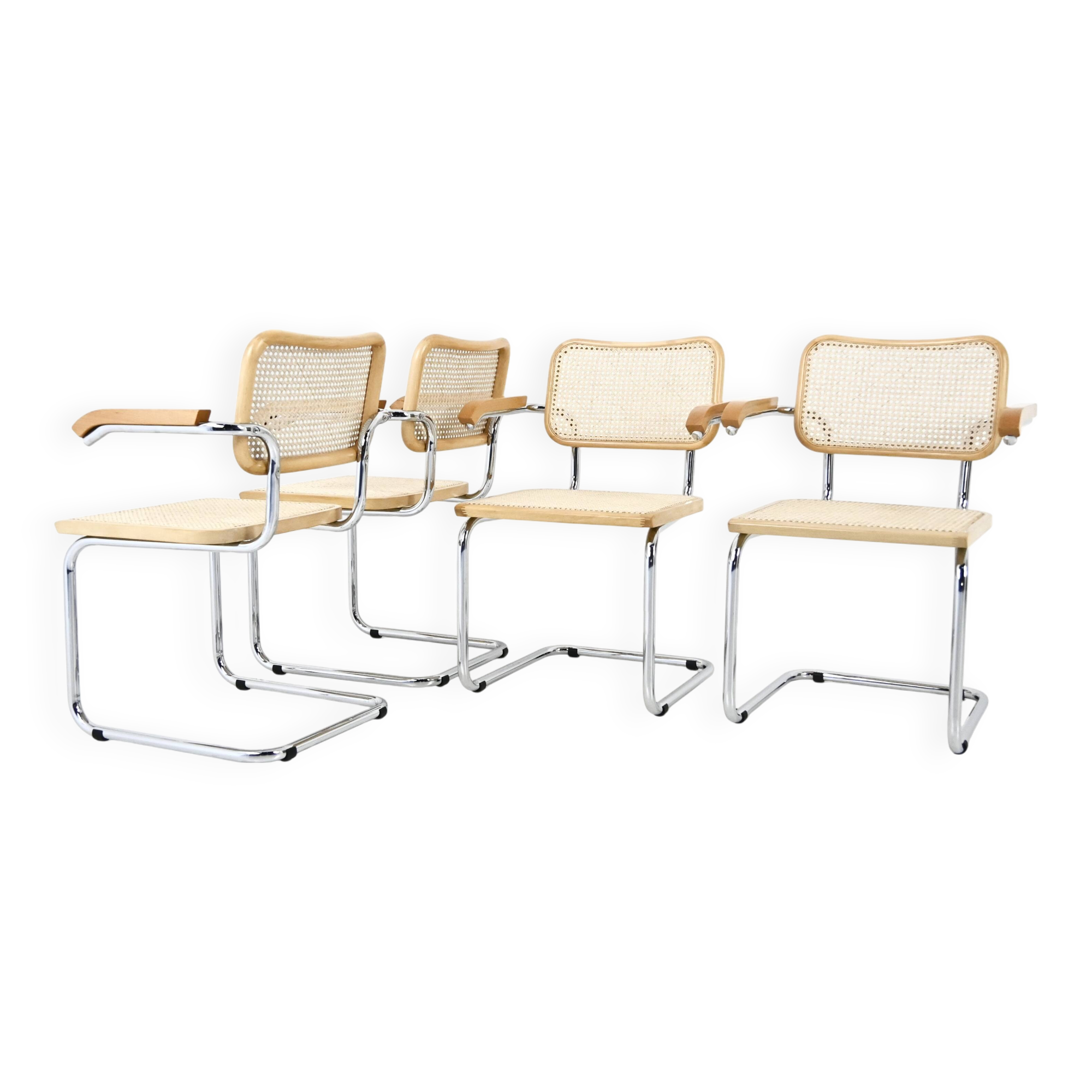Ensemble de 4 Chaises Style B32 par Marcel Breuer