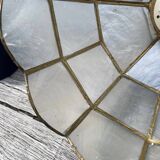 Mother-of-pearl and brass pendant light