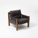 Pair of lounge chairs produced by TON in wood and brown leather, Czechoslovakia, 1990s