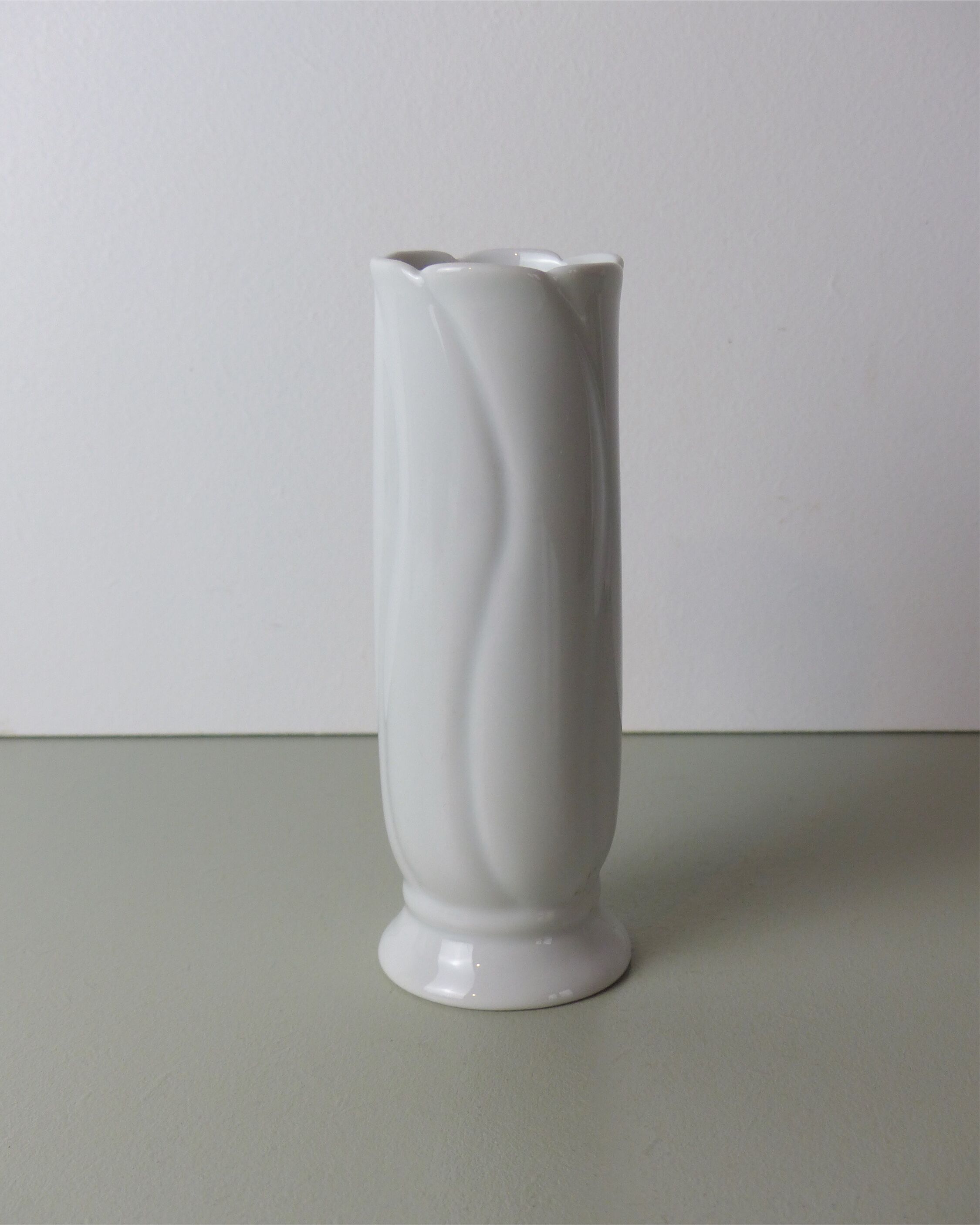 White porcelain tube vase