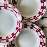 X7 assiettes creuses en faïence Stuart Moulin des loup- retro-cuisine- vintage