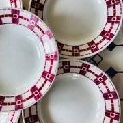 X7 assiettes creuses en faïence Stuart Moulin des loup- retro-cuisine- vintage