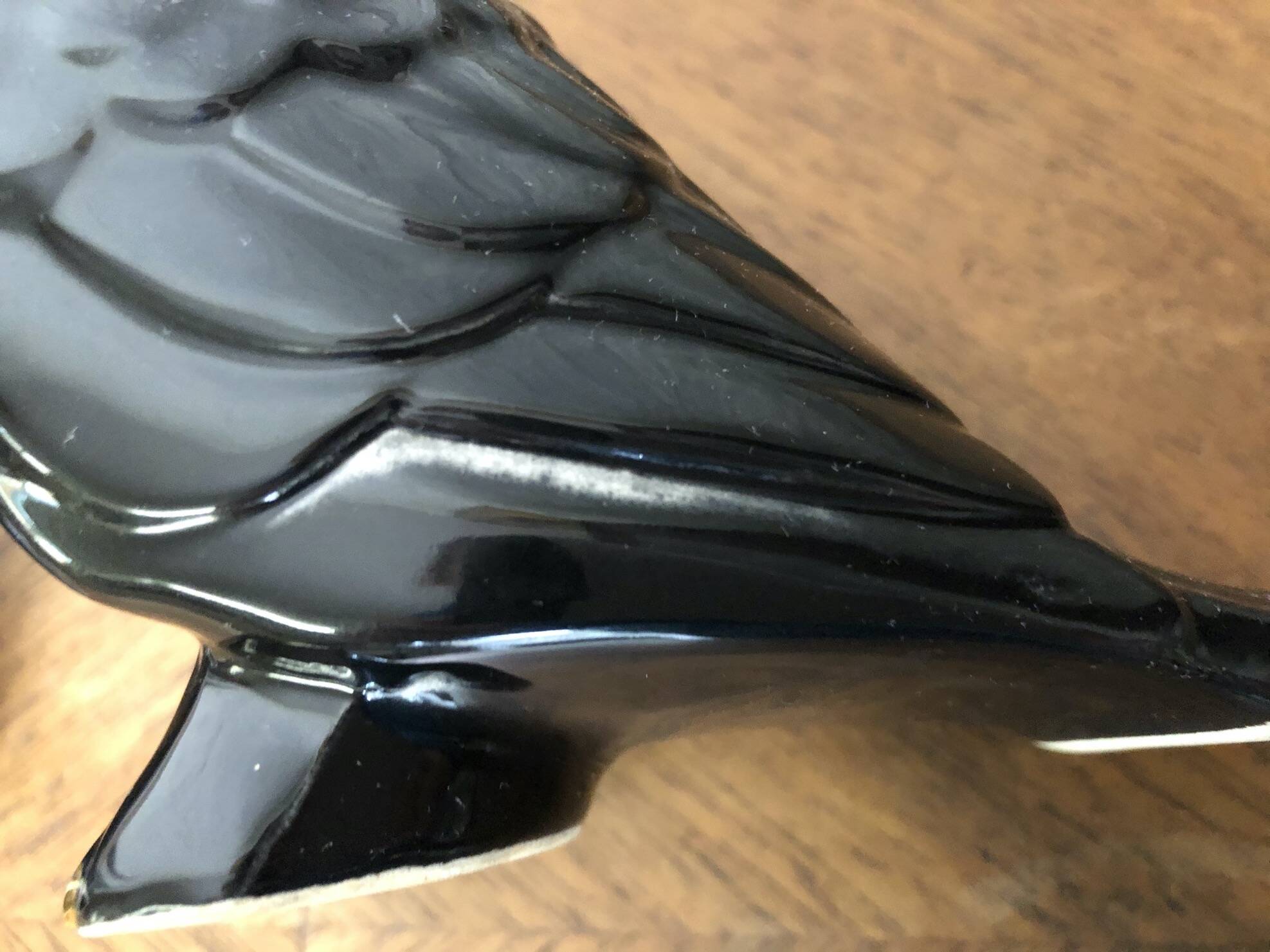 Jewelry box ceramic candy box black and gold bird shape